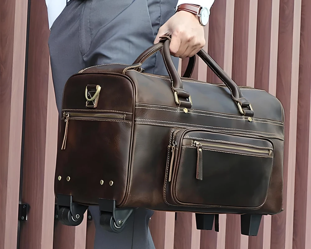 leather garment bag carry on