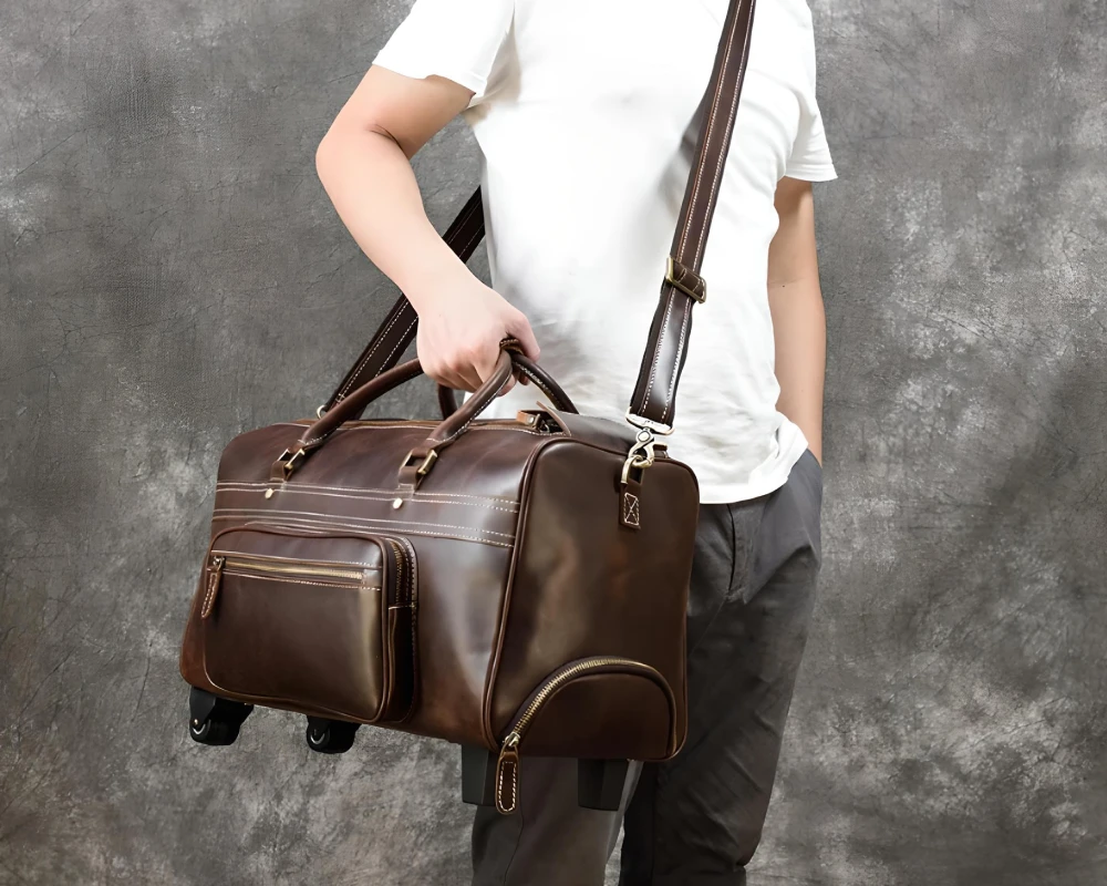leather trolley luggage