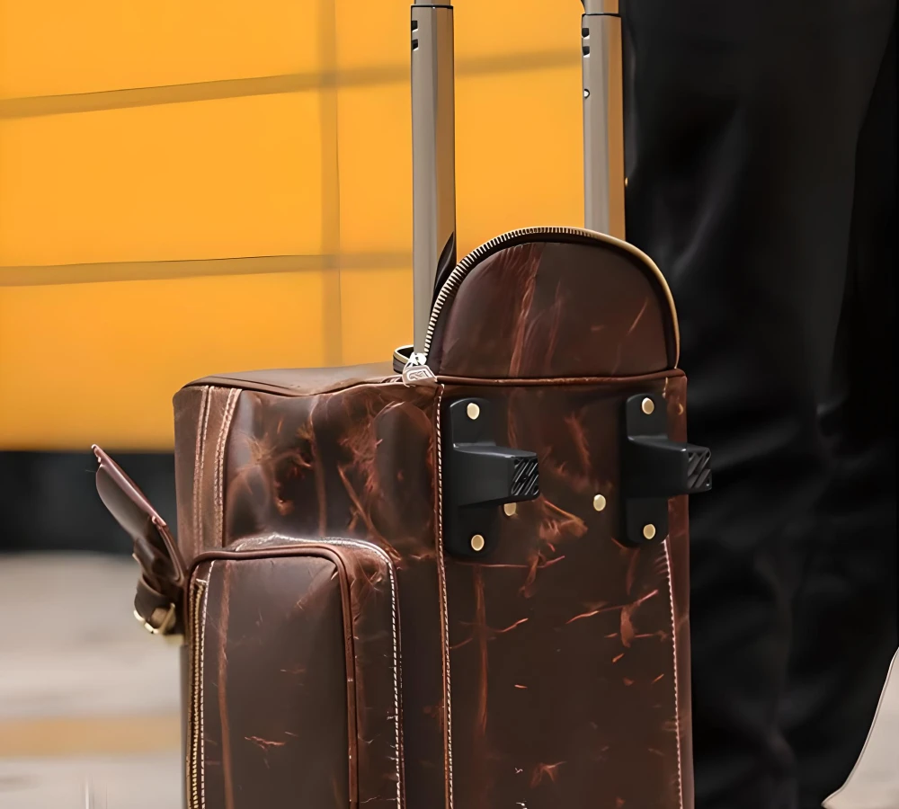 mens leather carry on