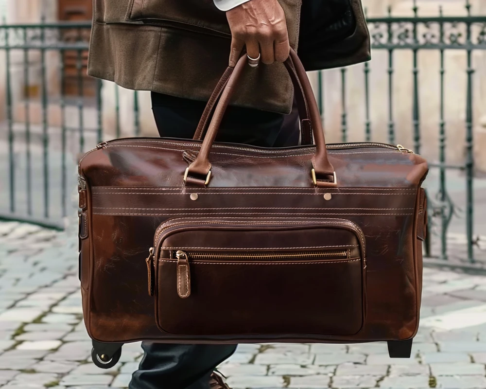 leather trolley luggage